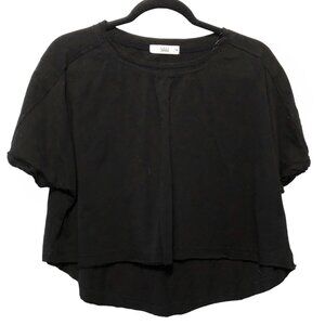 Talulah Solid Black Scoop Neck Dolman Short Sleeve Pullover Top M